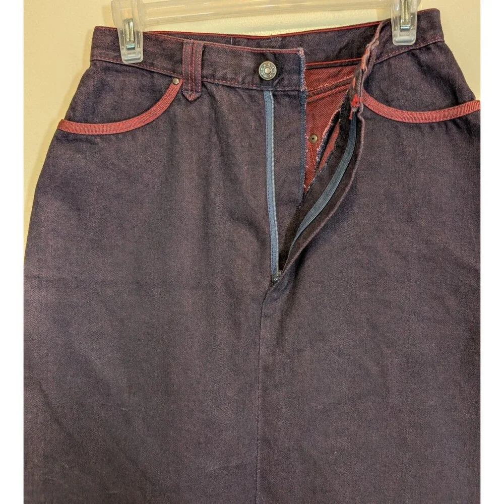 John Sullivan For Pioneer Wear Vintage Women Midi Skirt Denim Western Size 11/12